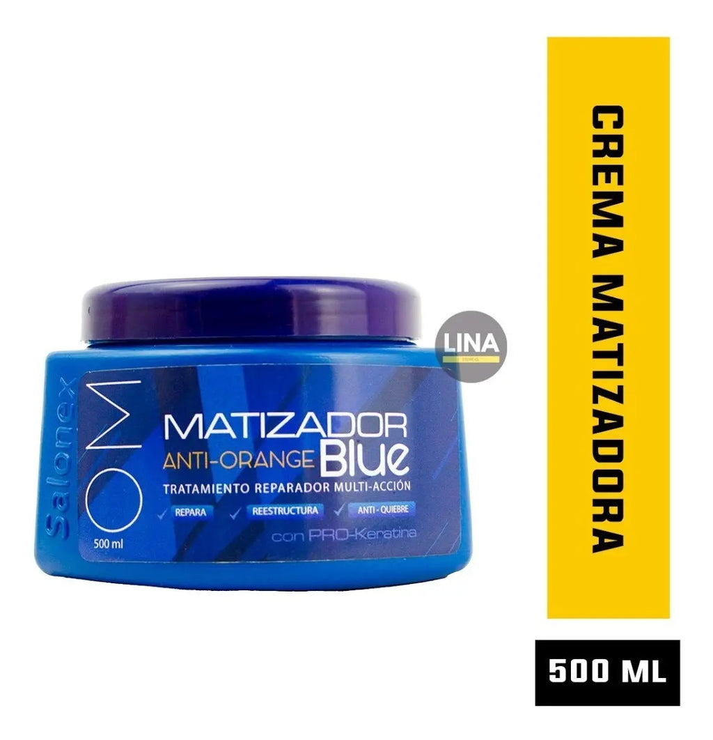 Pack Salomex Matizador Profesional - Shampoo y Crema Azul