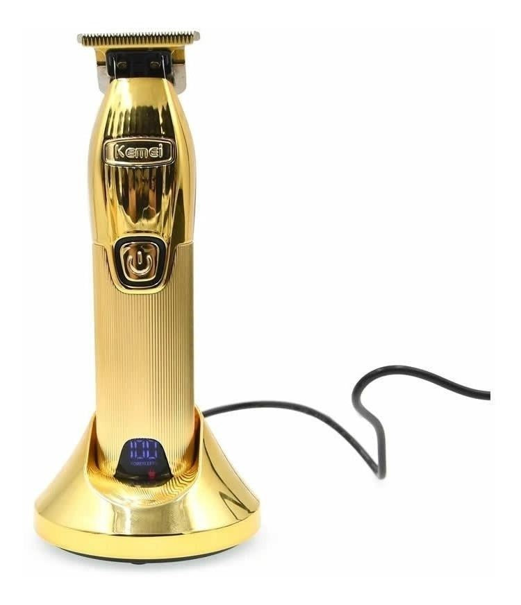 Trimmer Profesional Kemei KM-i32s Dorada: Patillera de Alta Precisión Inalámbrica