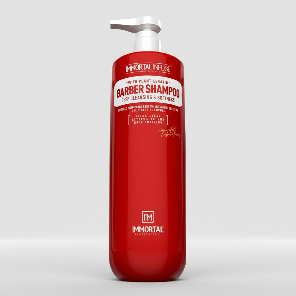 Shampoo Profesional Immortal Infuse Barbería - Keratina Vegetal y Limpieza Profunda 1000ml
