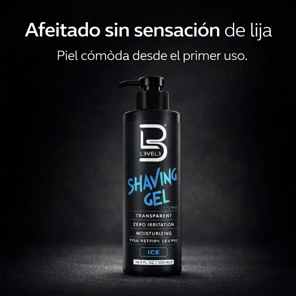 Gel De Afeitado Transparente Level3 Ice Profesional 500ml