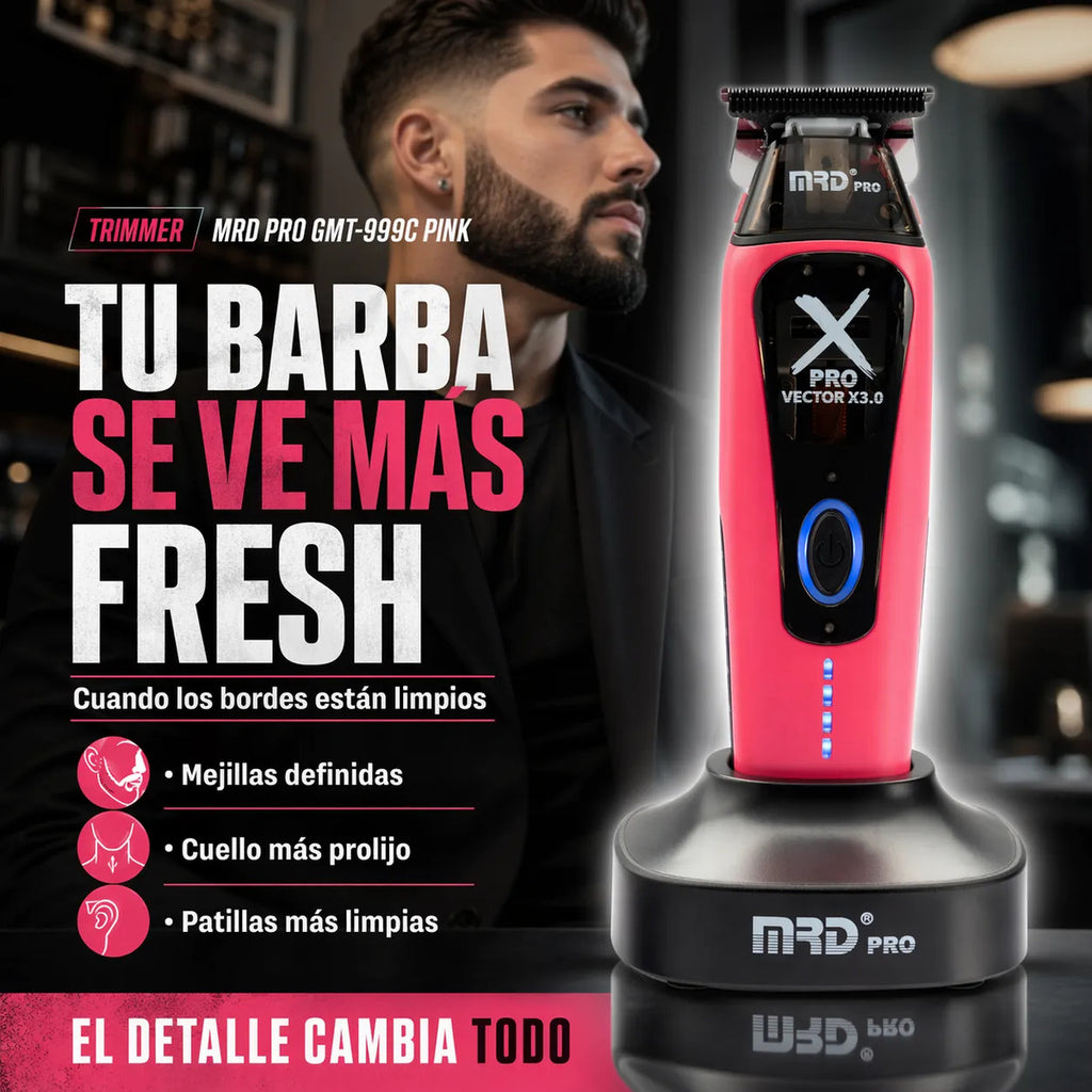 Maquina Cortar Pelo Trimmer Profesional Vector King 3.0 Rosa
