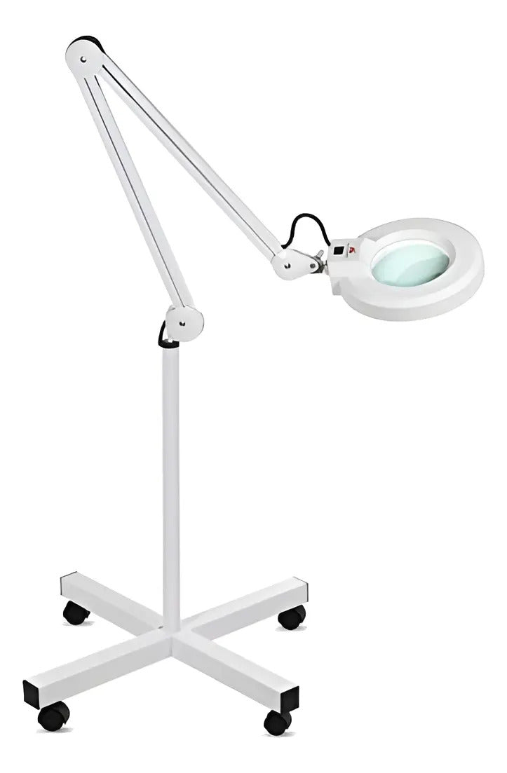 Lámpara de Pedestal con Lupa LED 5x Profesional - Altura 1.6m para Estética y Barbería