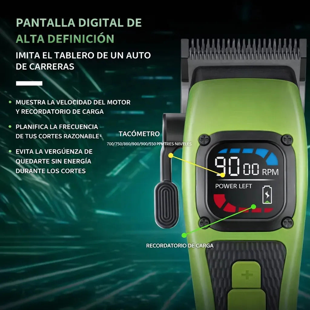 Máquina Corta Pelo Profesional Kemei Km-1862 Color Verde