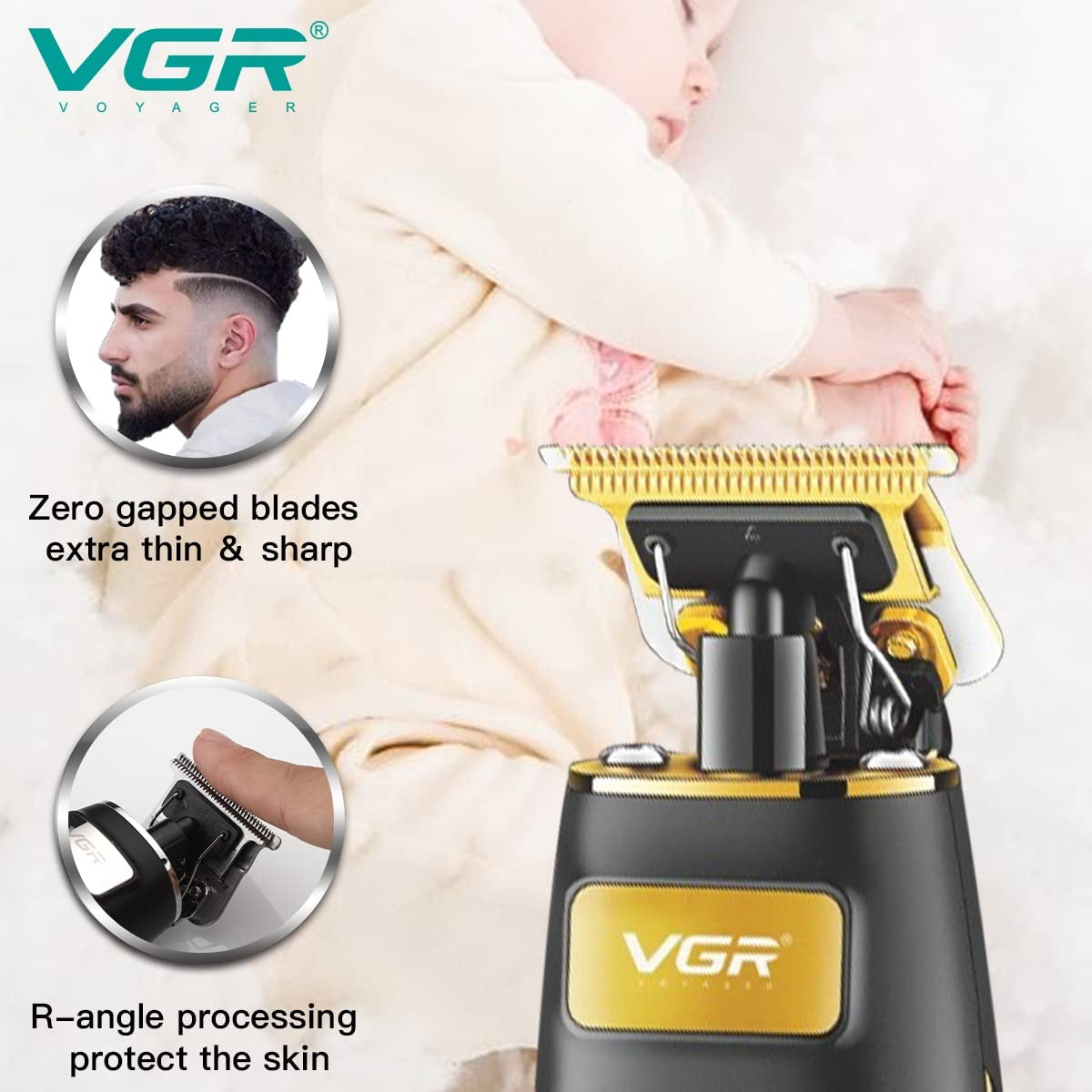 Trimmer VGR V-192 Patillera Inalámbrica Profesional Barbería Recargable