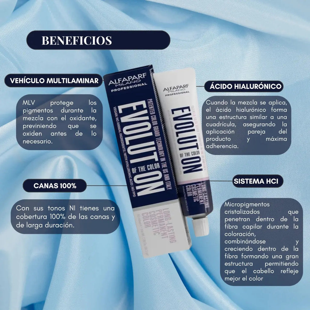 Kit Tintura Alfaparf Evolution of Color 60ml + Oxidante 90ml Profesional