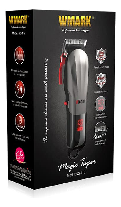 Máquina Profesional Wmark NG-115 | Cortapelo Recargable con Cuchilla 440C