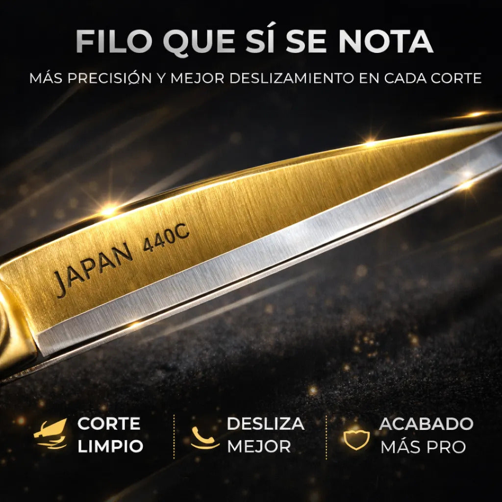 Set 2 Tijera Filo Navaja Peluquería Profesional Con Estuche