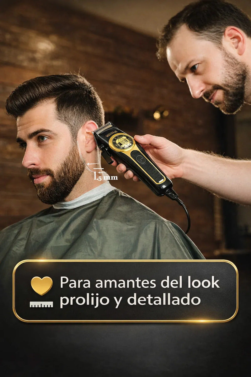 Máquina De Cortar Pelo Inalambrica Kemei 2373 Barbería Negro