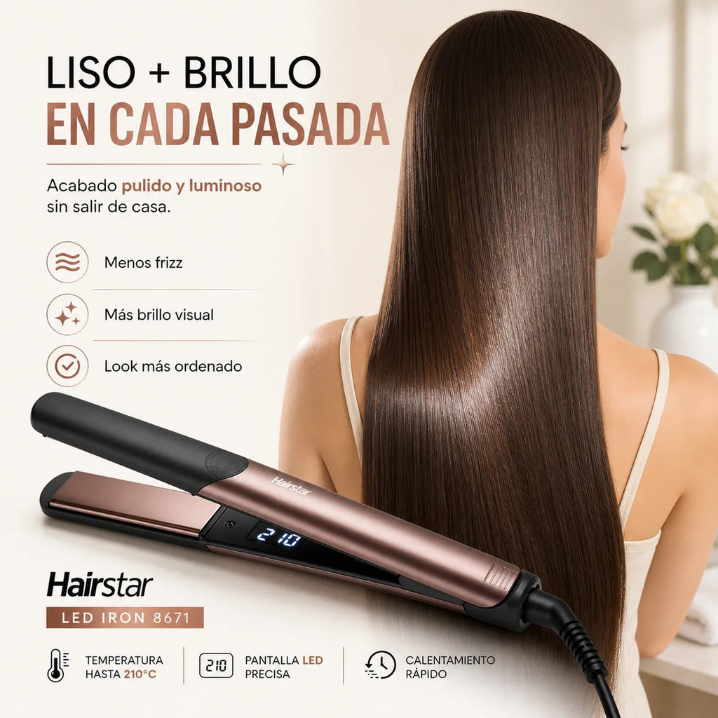 Plancha Alisadora Profesional Acabado Pulido Iron 8671
