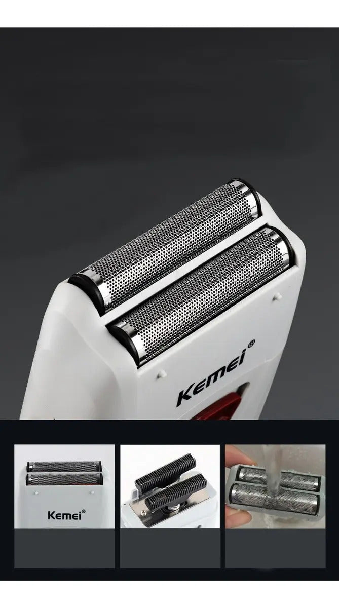 Afeitadora Profesional Kemei KM-3382 Gold: Shaver Inalámbrica con Cuchillas de Titanio