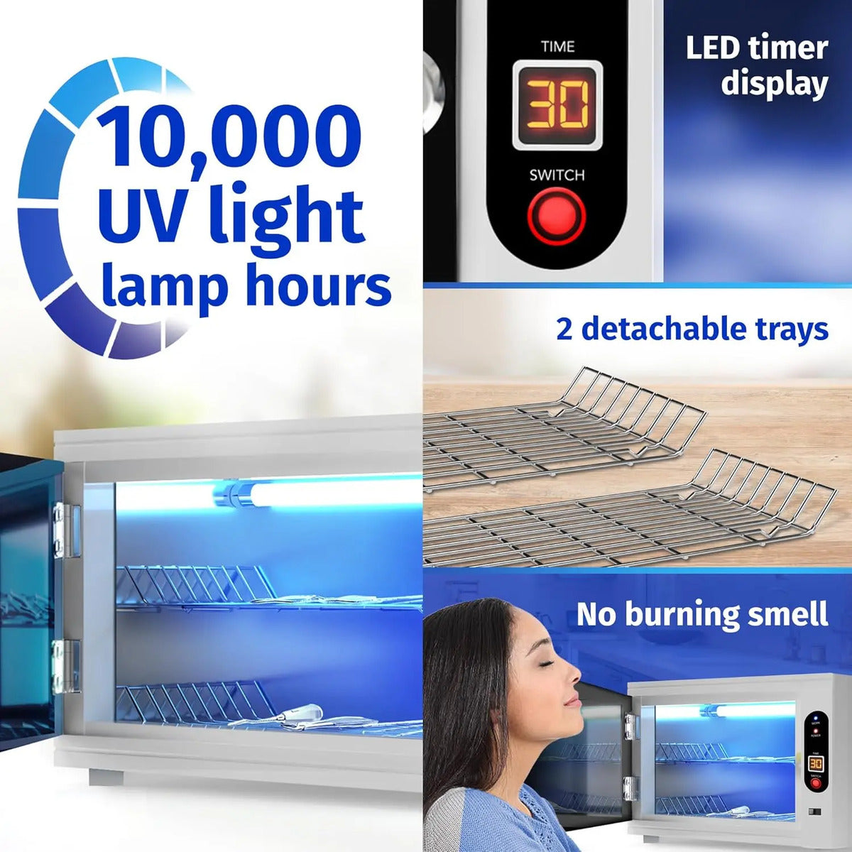 Esterilizador UV Profesional de 8 Litros - Sanitizador de Herramientas de Barbería