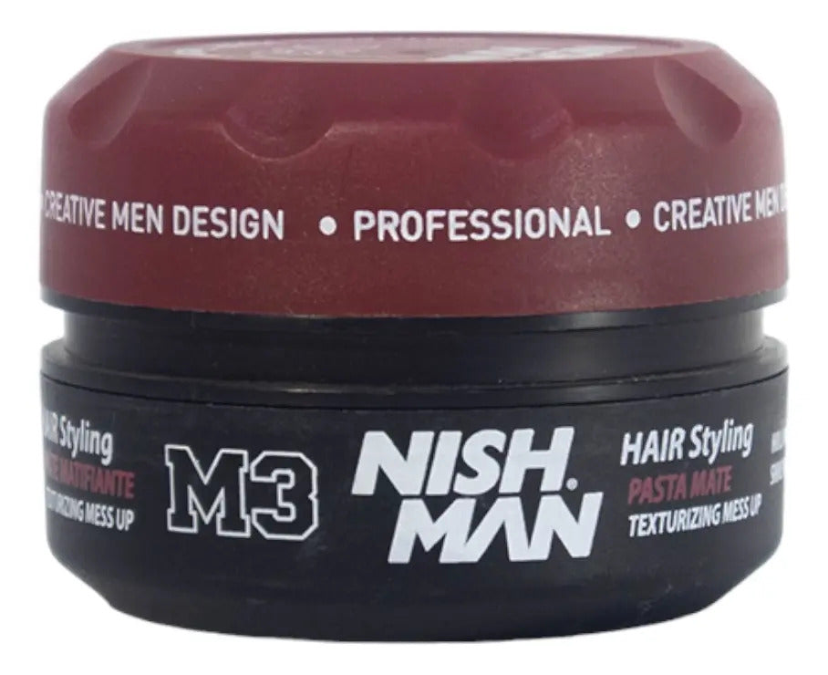 Cera Nishman M3 Matte Paste 100ml - Texturizante de Fijación Fuerte y Acabado Mate