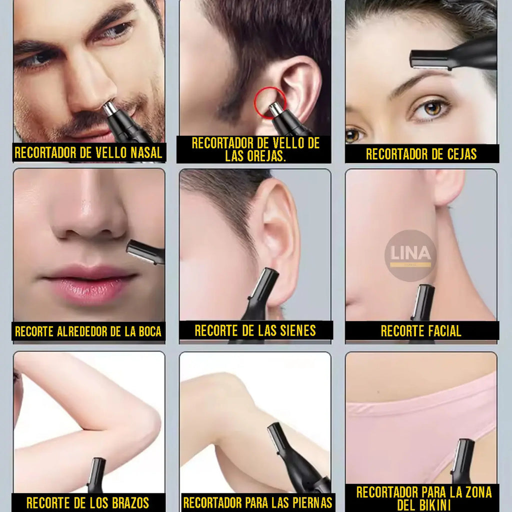 Trimmer Recargable Kemei 3 en 1 KM-6651: Cortadora de Nariz, Cejas y Patillas