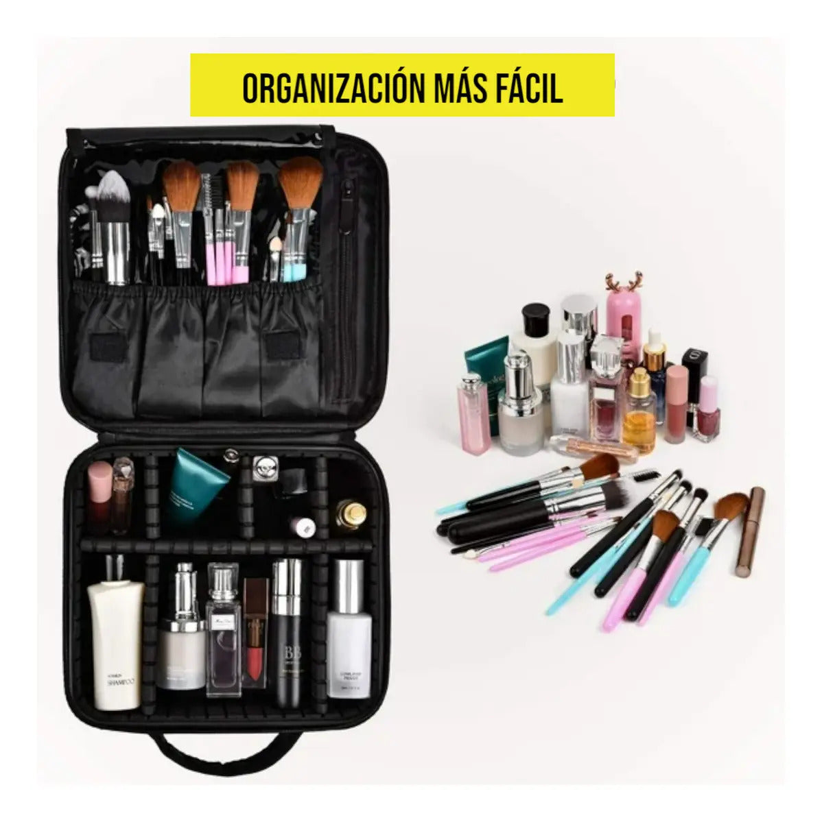 Maleta Impermeable Portatil Cosmetiquero Ligero Profesional Barberia Negro
