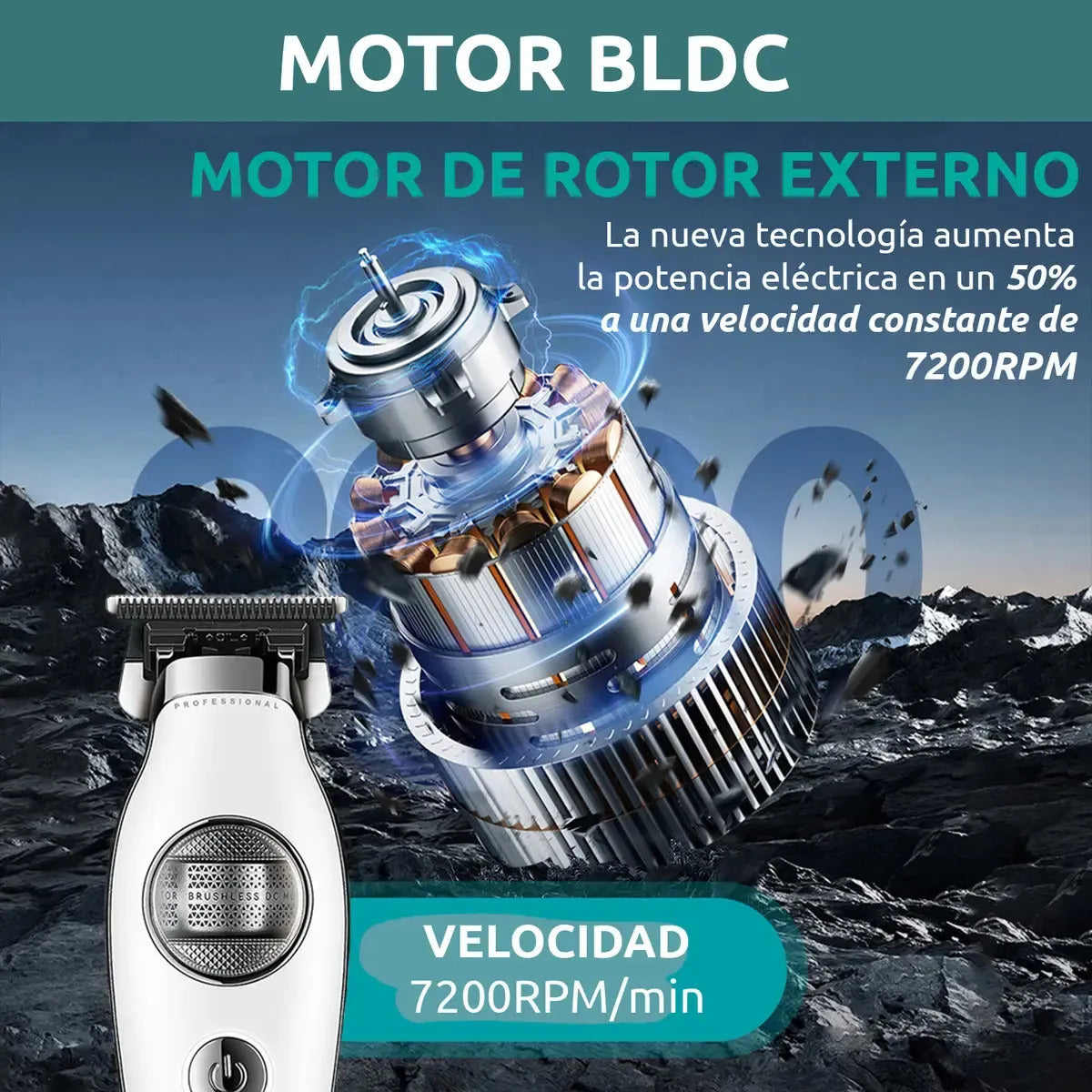 Maquina Corta Pelo Vgr V-880t Bldc 7200rpm Trimmer Patillera