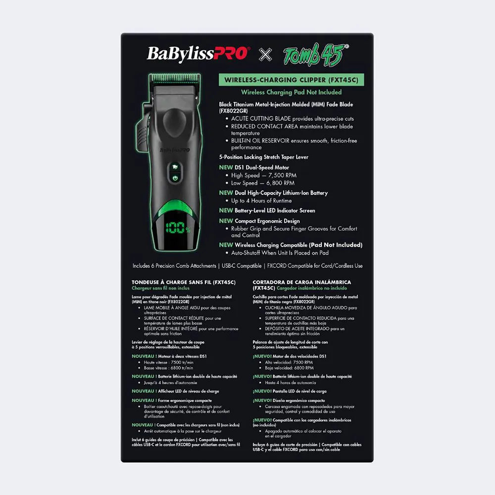 Clipper BabylissPRO x Tomb45 Inalámbrica Profesional