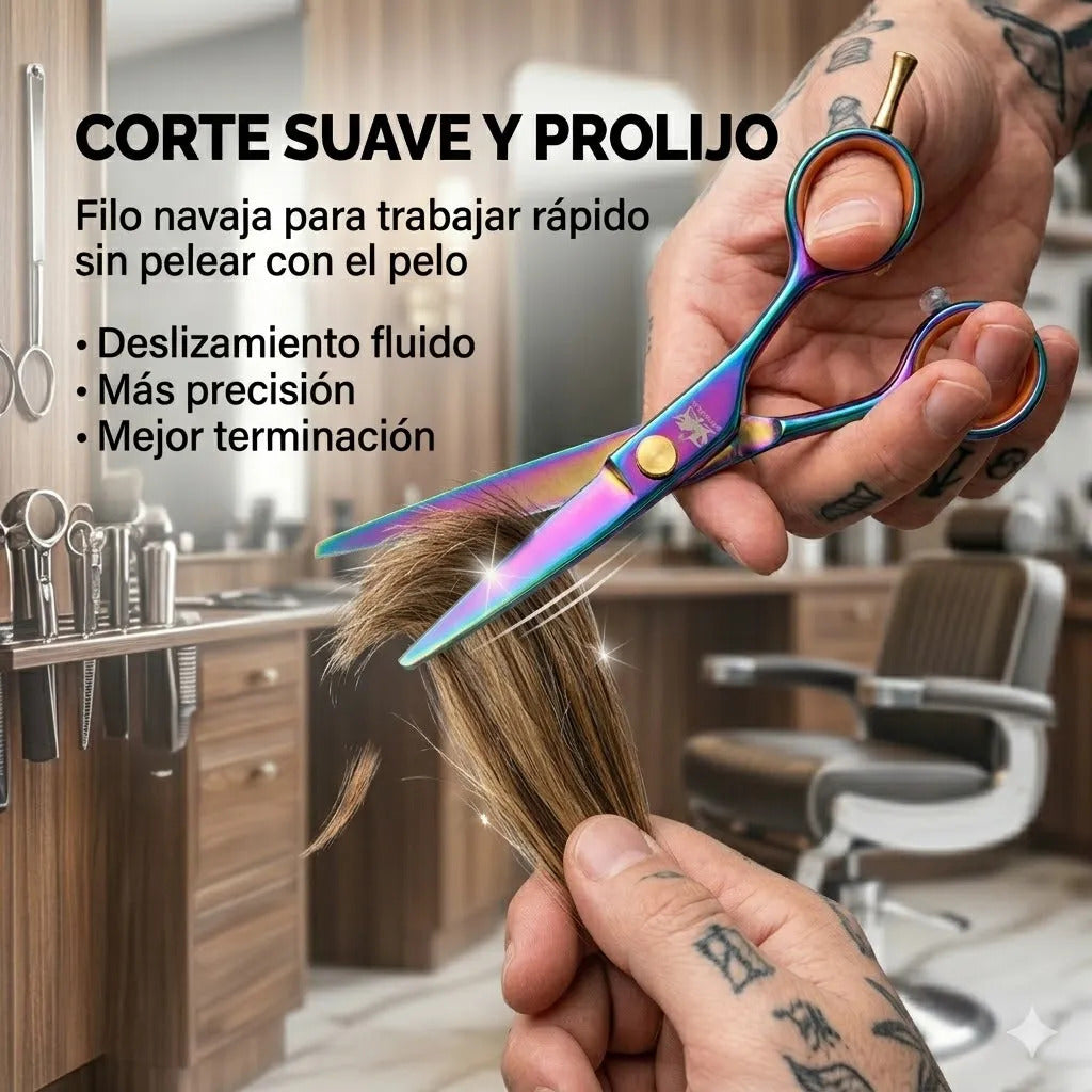 Tijera Filo Navaja 6.0 Corte Limpio Tornasol Profesional