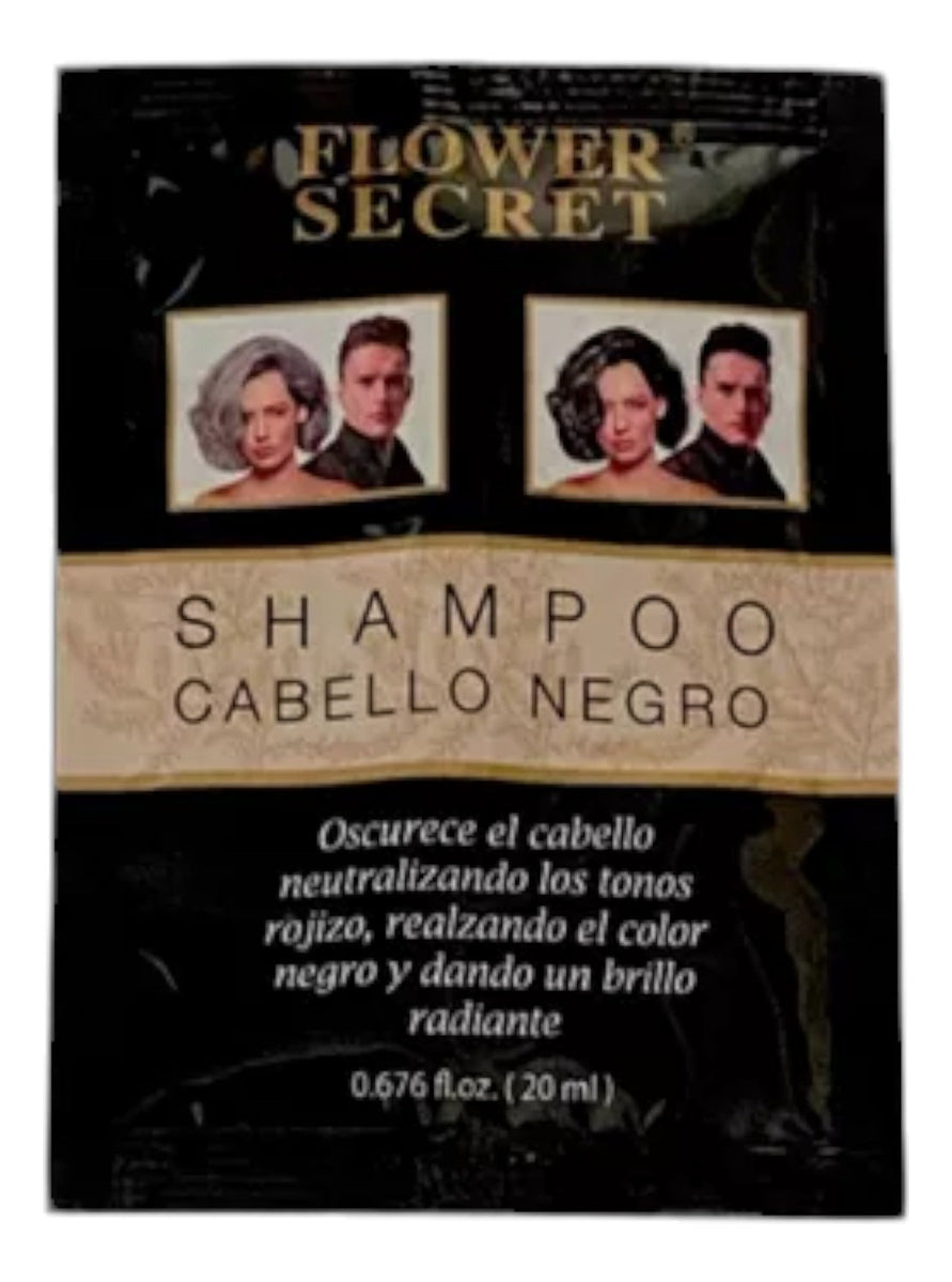 Pack 12 Shampoos Cubre Canas Flower Secret Negro + Guantes de Regalo