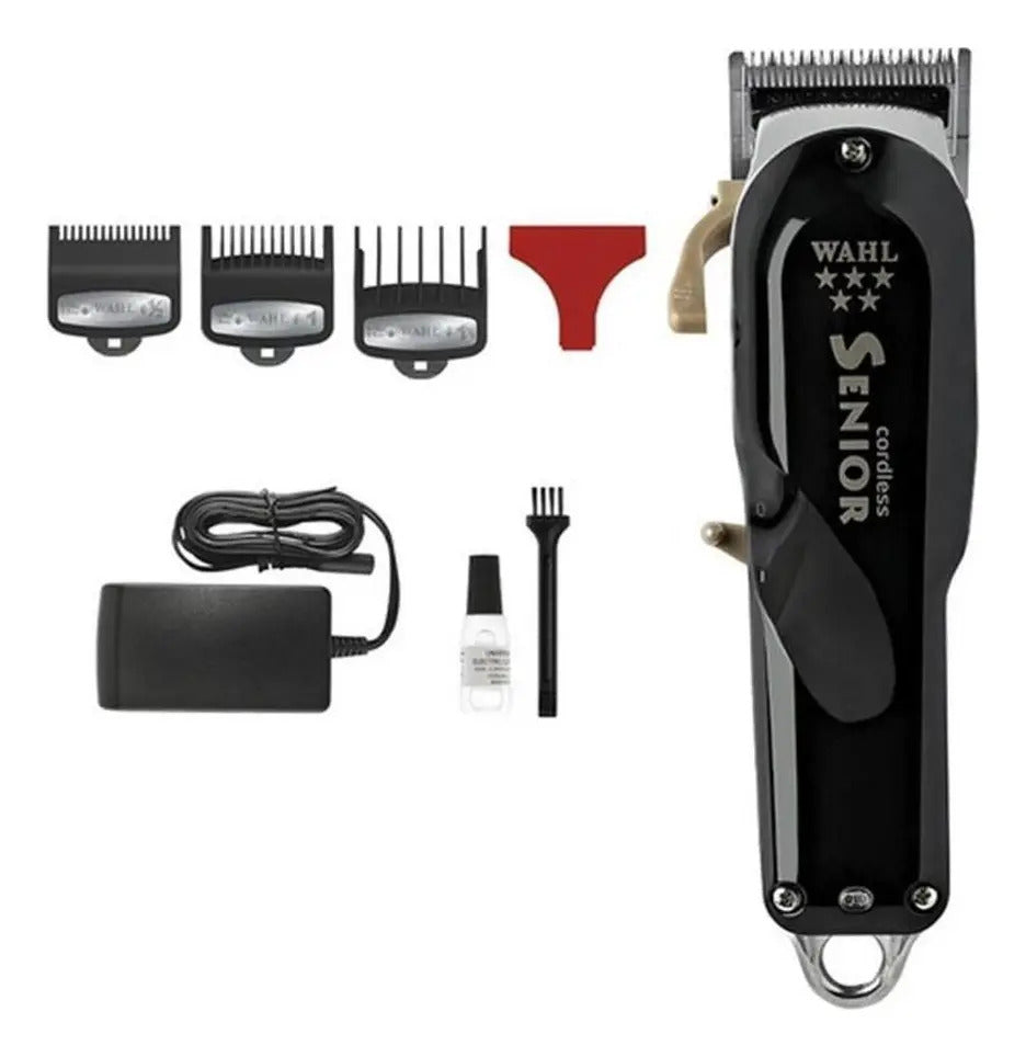 Máquina Wahl Senior Cordless Negra Clipper Profesional 220V