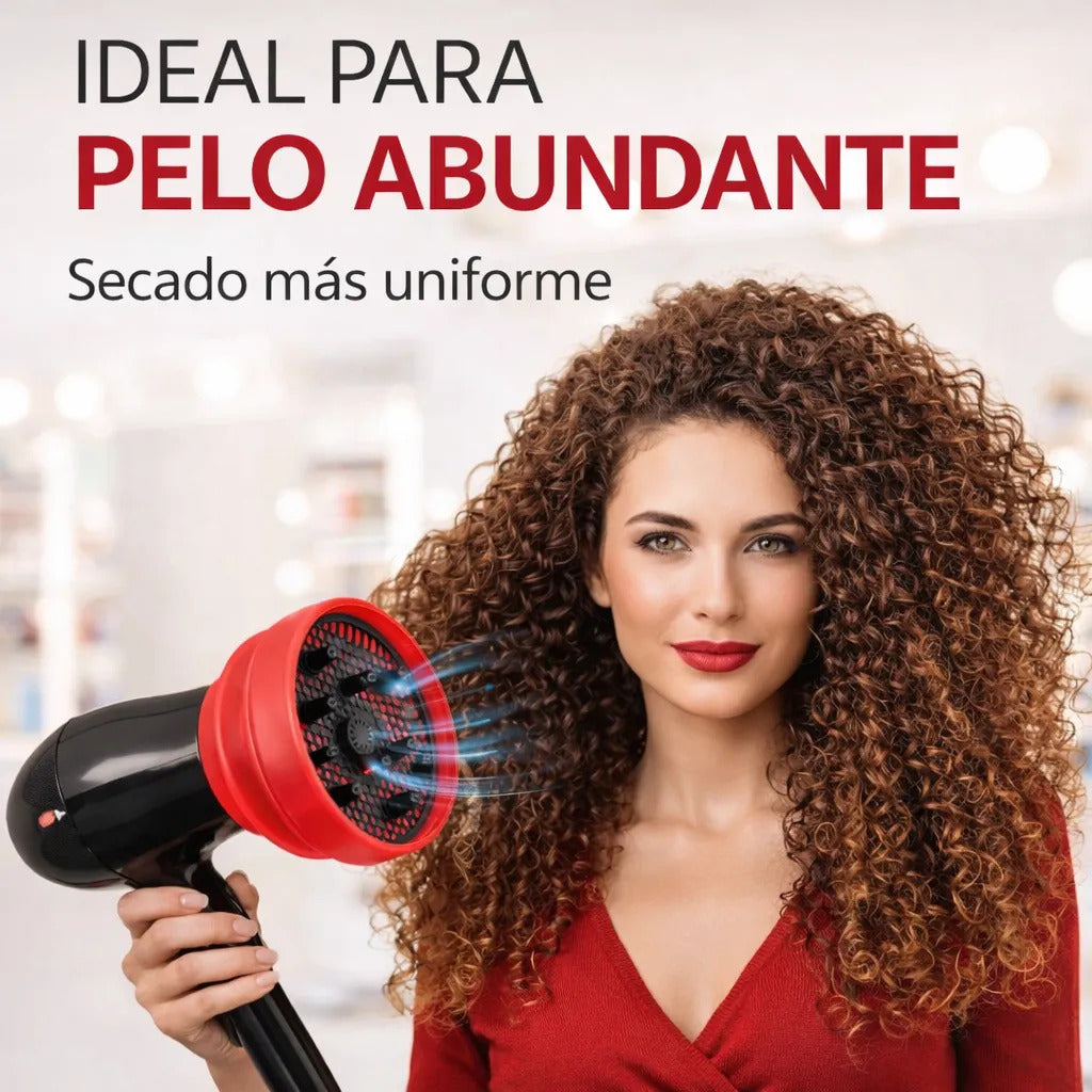 Difusor De Secador Silicona Plegable Universal Negro Fucsia