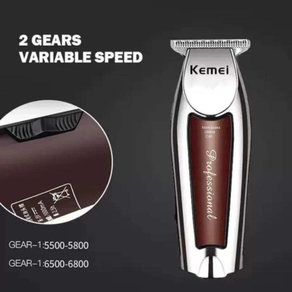 Trimmer Profesional Kemei KM-9163: Patillera Inalámbrica de Alta Precisión