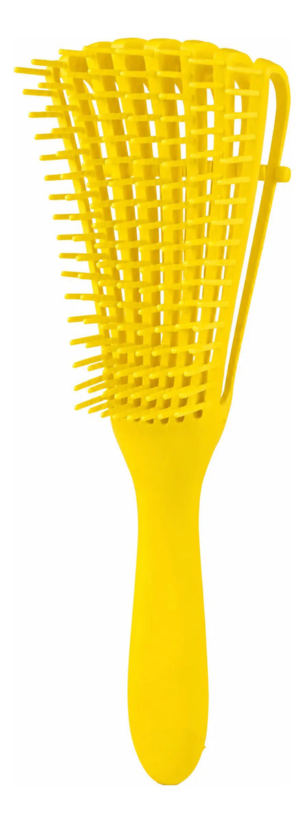 Cepillo Cabello Rizado Desenreda Fácil Rizos Amarillo