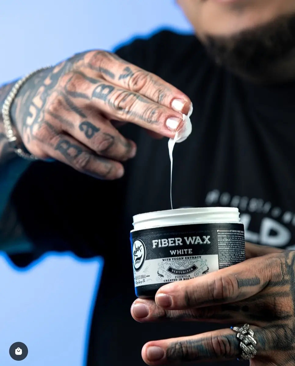 Cera Mate Fibrosa Rolda Fiber Wax White 150g - Fijación Flexible y Textura