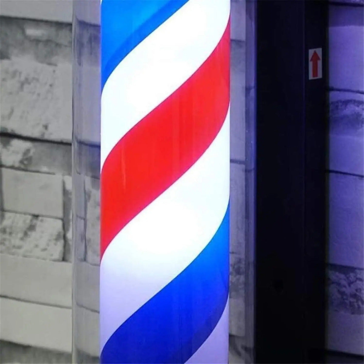 Poste de Barbería Profesional 88cm - Luz LED Giratoria Tricolor Clásica