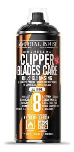 Cool Care 8 en 1 Immortal - Spray Mantenimiento Máquinas de Barbería 500ml
