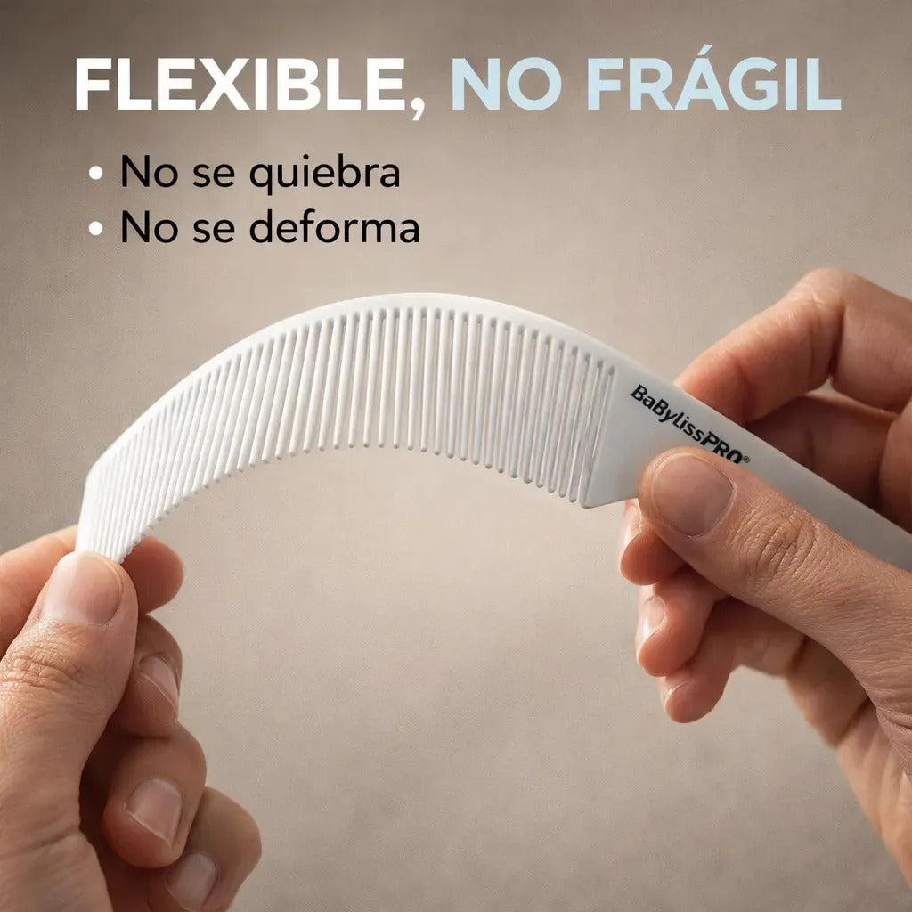 Peineta Profesional Barbero Resistente Uso Diario Blanca
