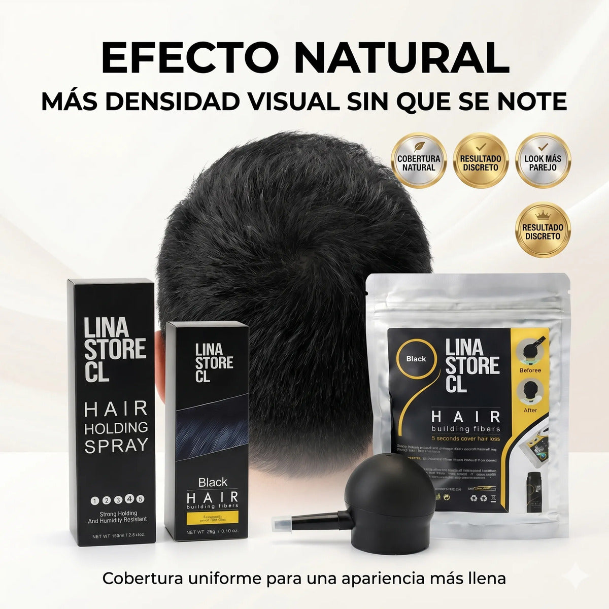 Kit Polvo Negro Fibras Capilares +bomba+fijador +sobre Carga