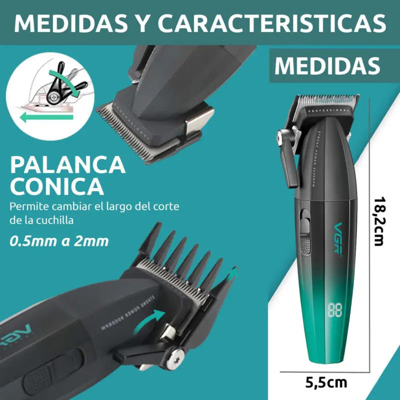 Máquina VGR V-003 Cortadora de Pelo Profesional Inalámbrica Portátil