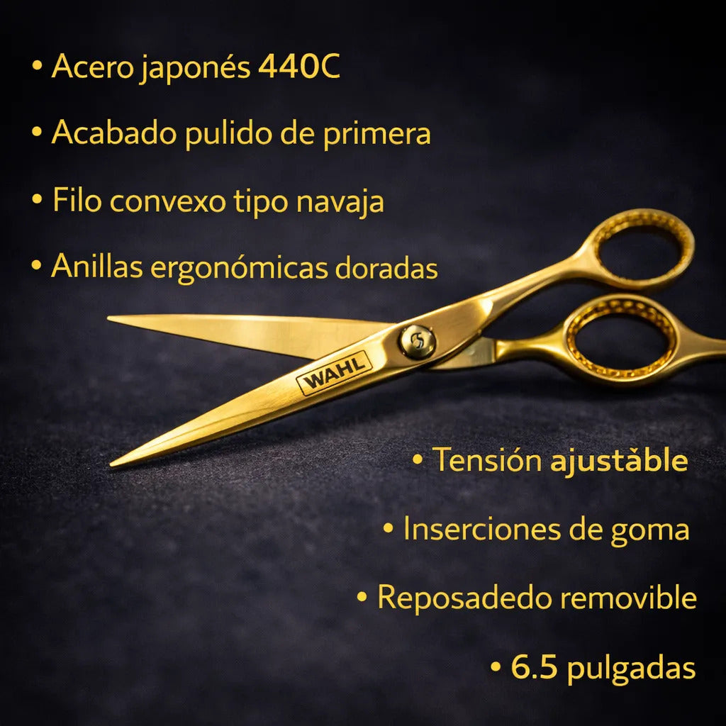 Tijera Profesional 6.5 Corte Pelo Suave Filo Navaja Wahl