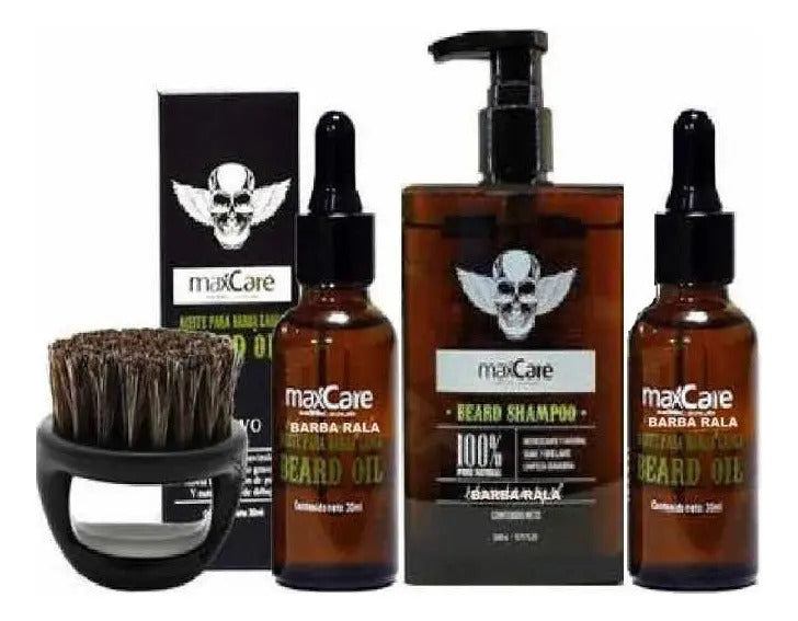 Pack de Cuidado para Barba Profesional - Aceite, Bálsamo y Cepillo de Madera