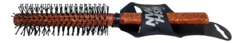Cepillo Redondo de Madera Nishman Hair Brush 39 - Profesional para Secado y Volumen
