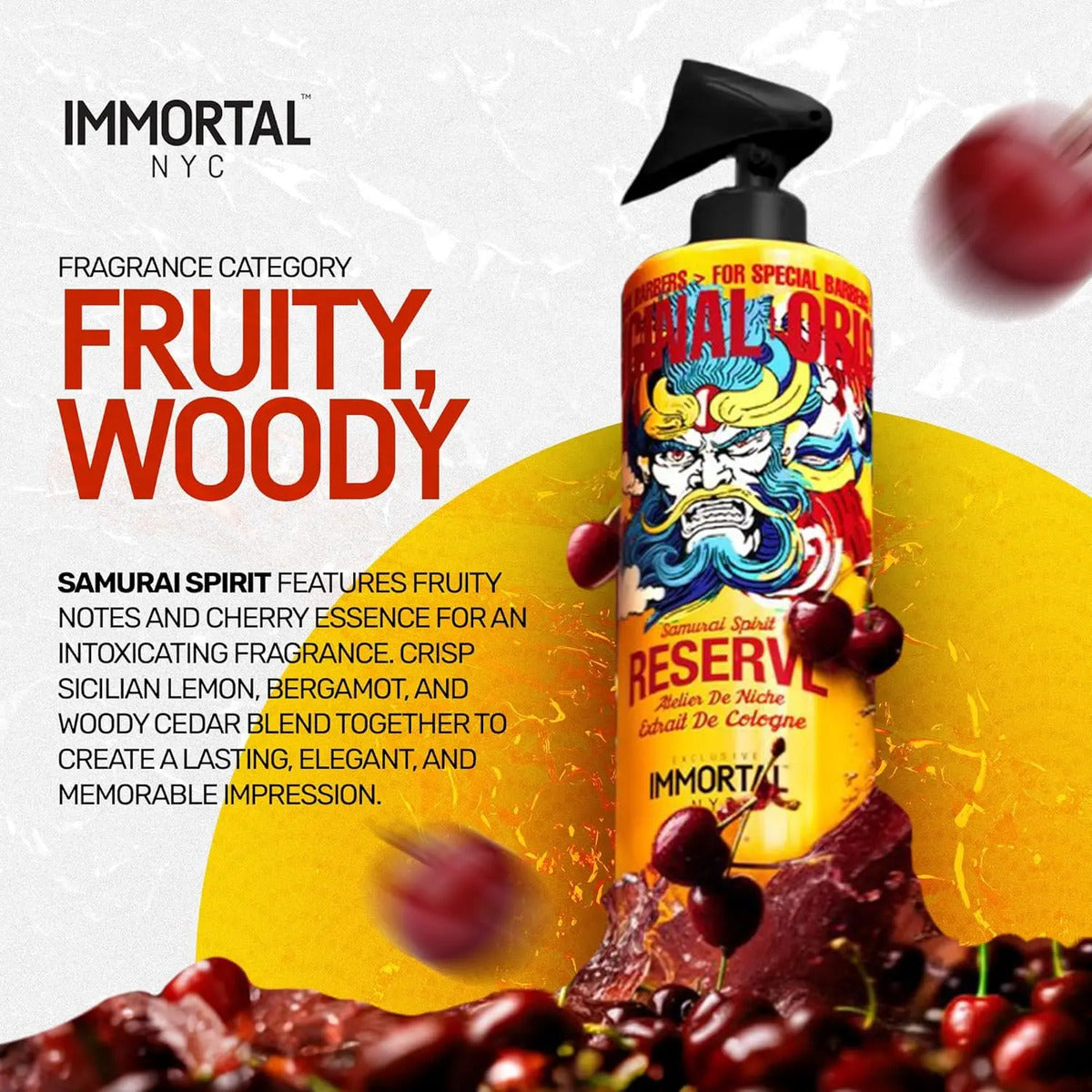After Shave Immortal Samurai Spirit - Colonia Profesional Post Afeitado 500ml