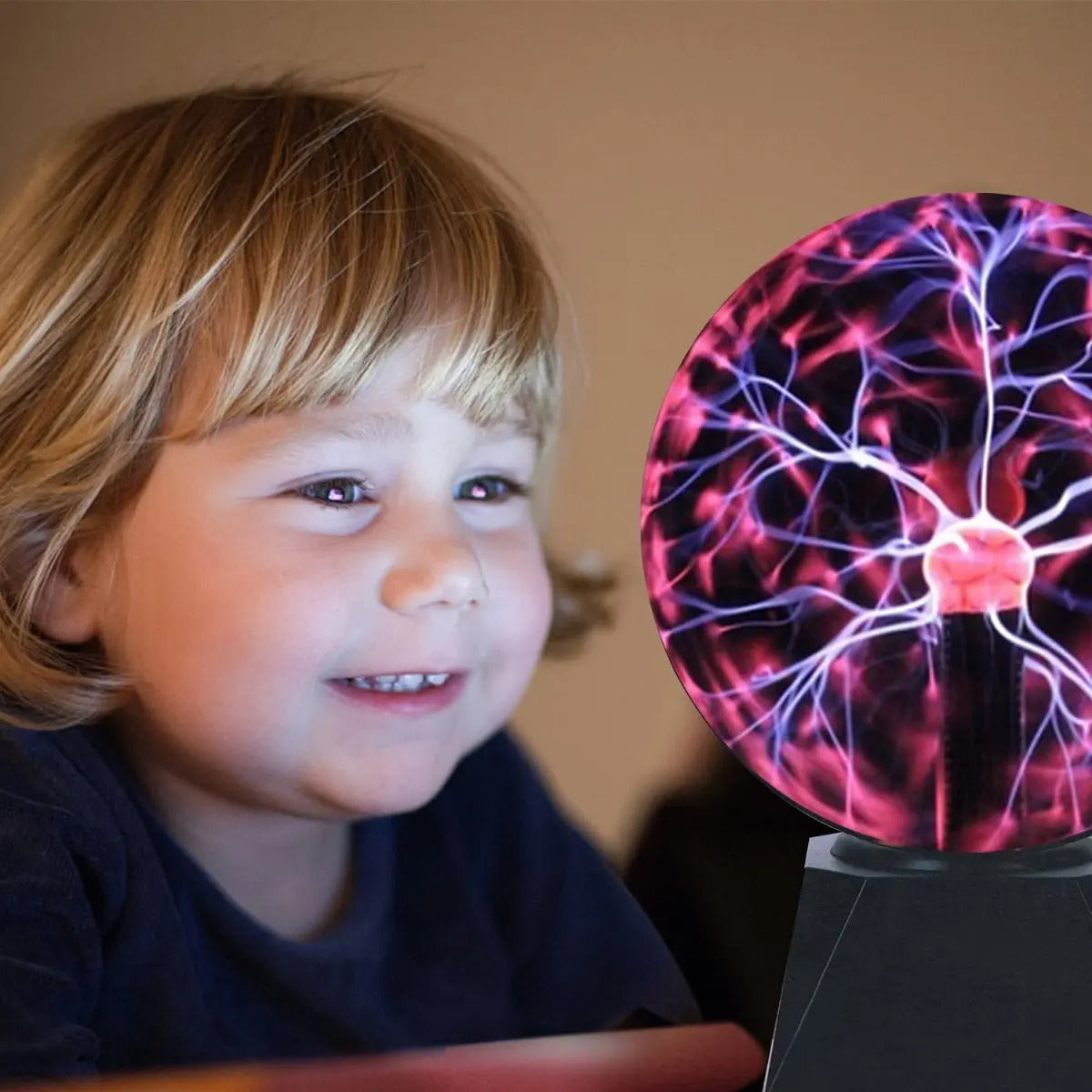 Lámpara Retro de Plasma Mediana - Esfera de Luz Interactiva Decorativa