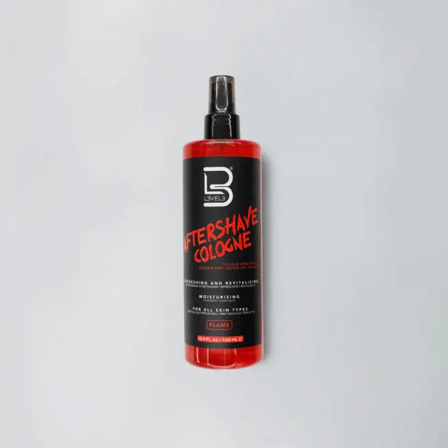 After Shave Colonia Level 3 Flame Roja - Loción Post Afeitado Profesional 400ml