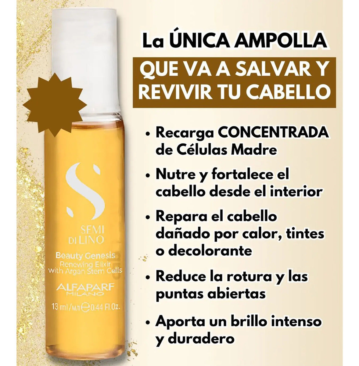 Ampolla Alfaparf Beauty Genesis 13ml Semi Di Lino - Elixir Células Madre