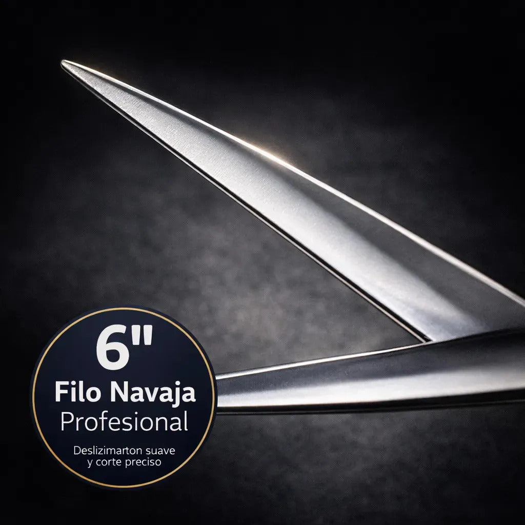 Tijera Profesional Zurdo 6 Pulgadas Wahl Filo Navaja Plateado