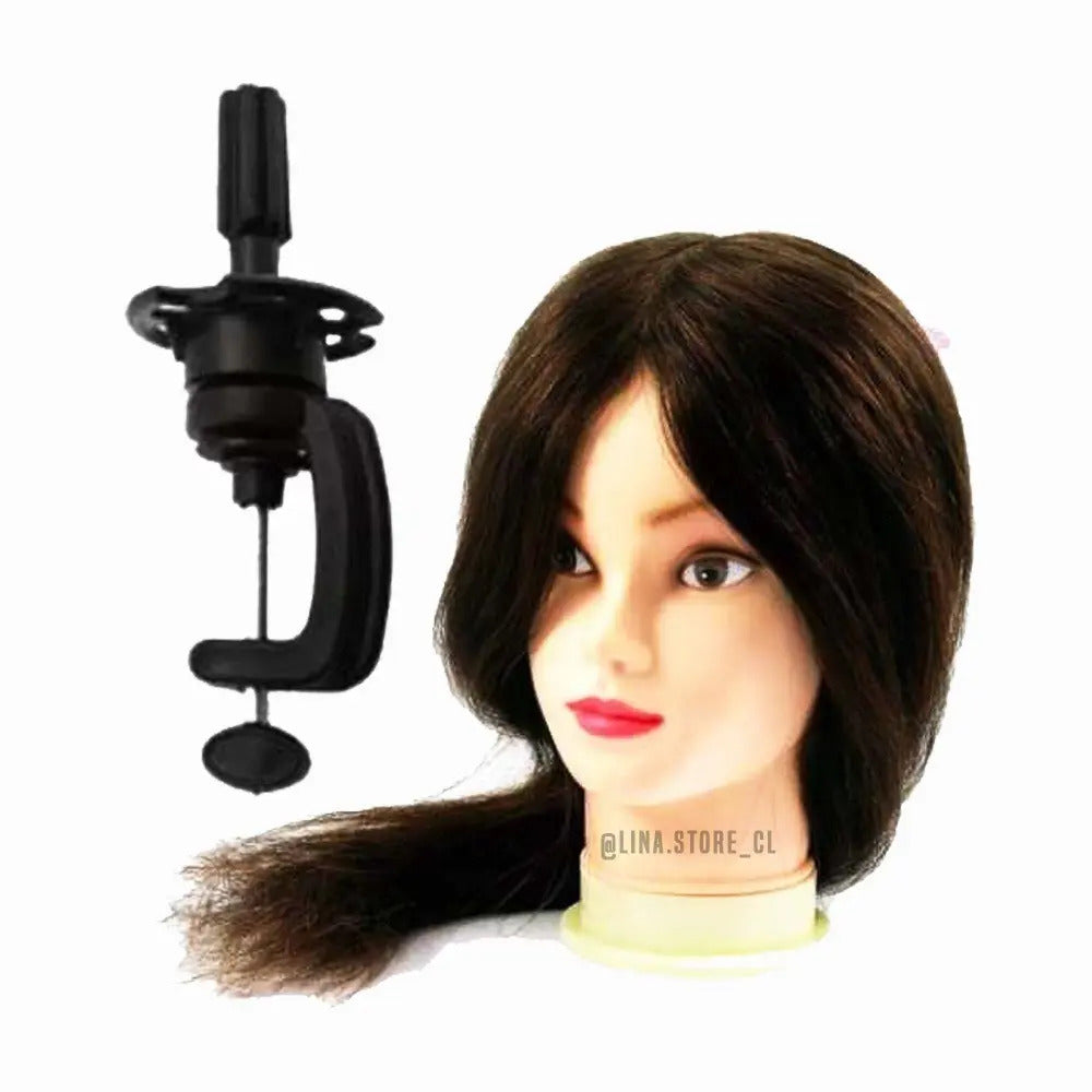 Cabeza Técnica Profesional 80/20 para Práctica de Peluquería - 60cm con Soporte