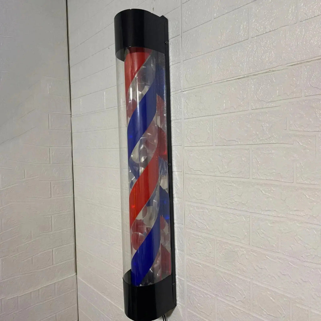 Poste de Barbería Profesional 90cm - Luz LED y Movimiento Giratorio Clásico