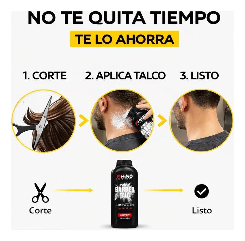 Talco Barbería Post Corte Perfumado Piel Limpia Sin Picazón