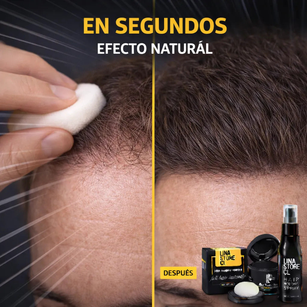 Polvo Capilar Efecto  Cabello Rápido  Negro+fijadora Capilar