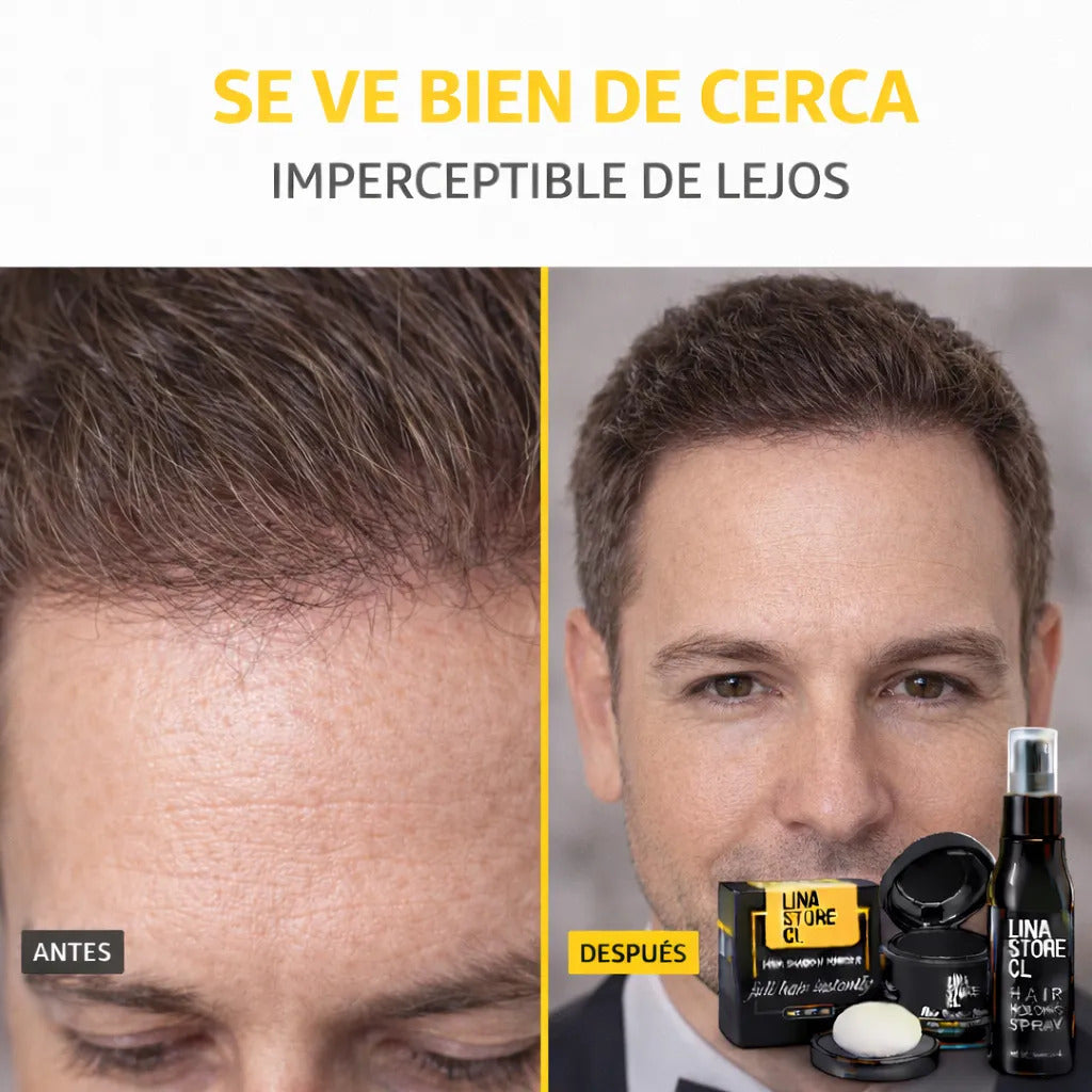 Polvo Capilar Efecto  Cabello Rápido  Negro+fijadora Capilar