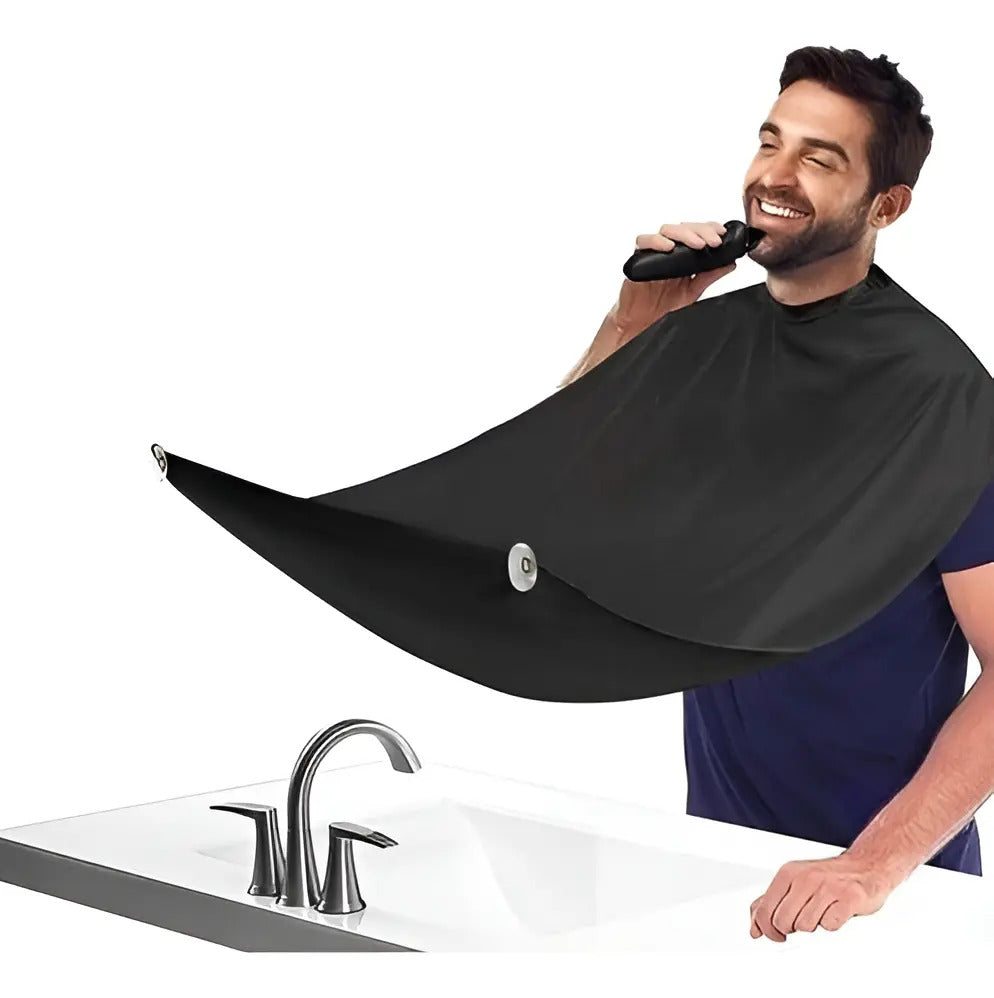 Capa Delantal para Afeitado de Barba con Sujeción al Espejo - Impermeable
