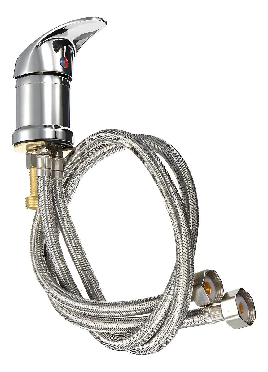 Llave Monocomando Lava Pelo Fijo Peluqueria Color Plateado Cromado