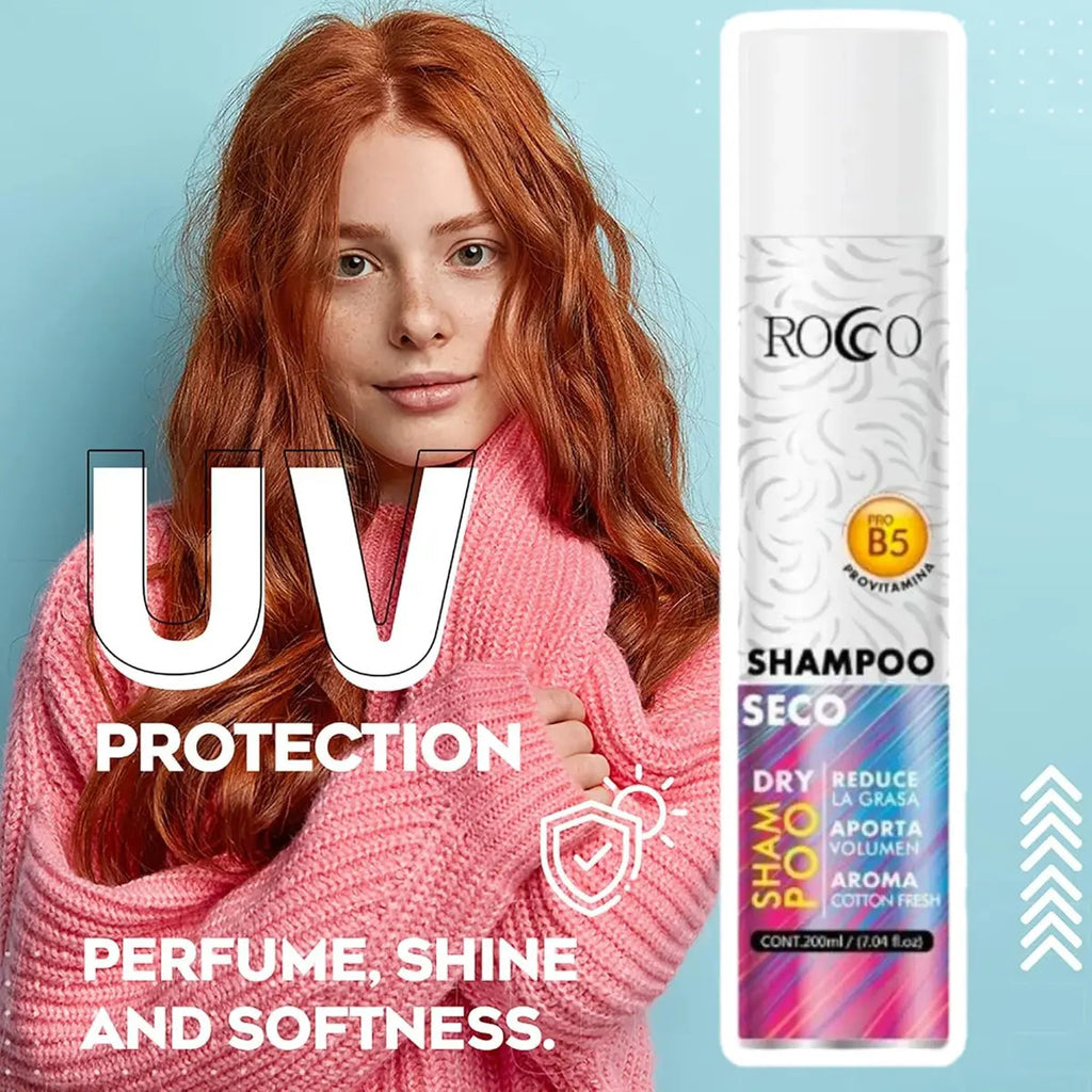 Shampoo en Seco Rocco 200ml con Pro-Vitamina B5 - Limpieza y Volumen Instantáneo