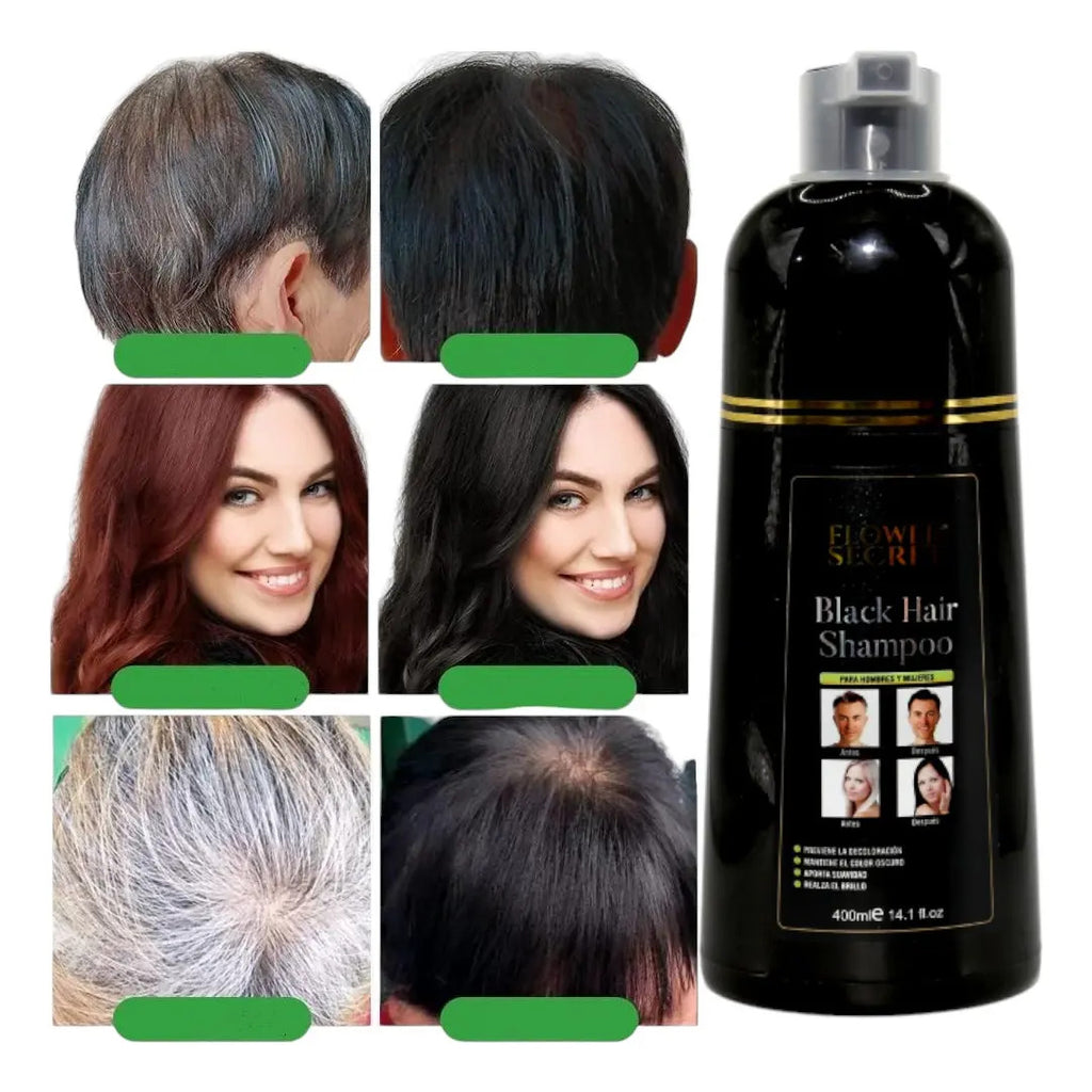 Shampoo Matizador Negro 400ml - Pigmento Natural para Cabello y Barba
