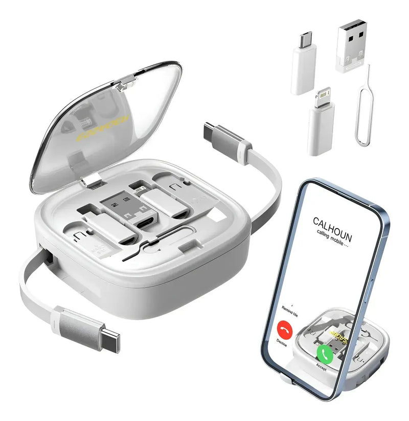 Kit Cable Usb Tipo C Carga Datos Rápida Adaptadores Blanco